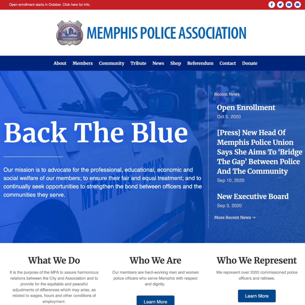 Memphis Police Association Website Design by Jessito